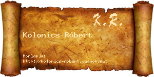 Kolonics Róbert névjegykártya