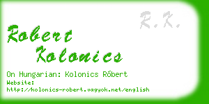 robert kolonics business card